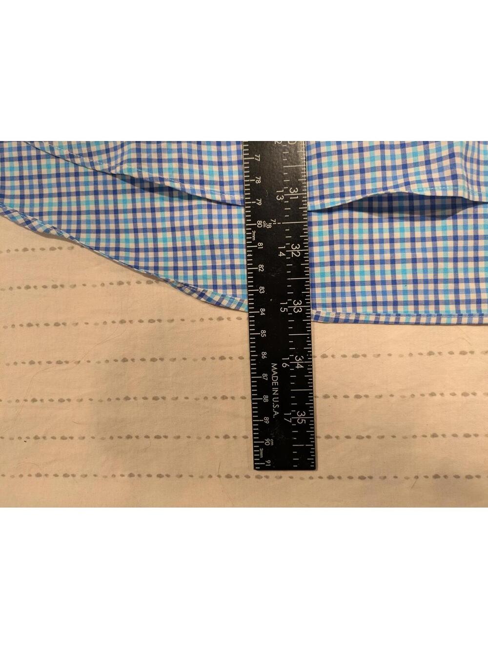 Ralph Lauren Blue Checkered Long Sleeve Shirt Slim Fit 100% Cotton Stretch XXL - Picture 8 of 9